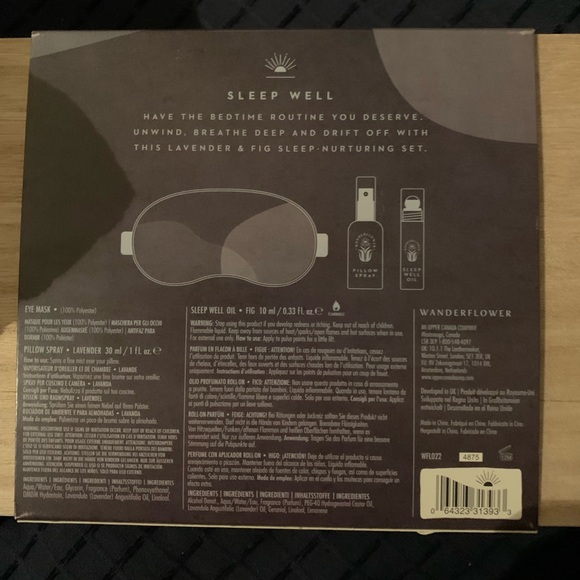 3PC SLEEP WELL SET NWB SEALED LAVENDER & FIG SLEEP MASK PILLOW SPRAY SLEEP OIL - Picture 4 of 8